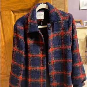 Velvet  plaid wool blend jacket